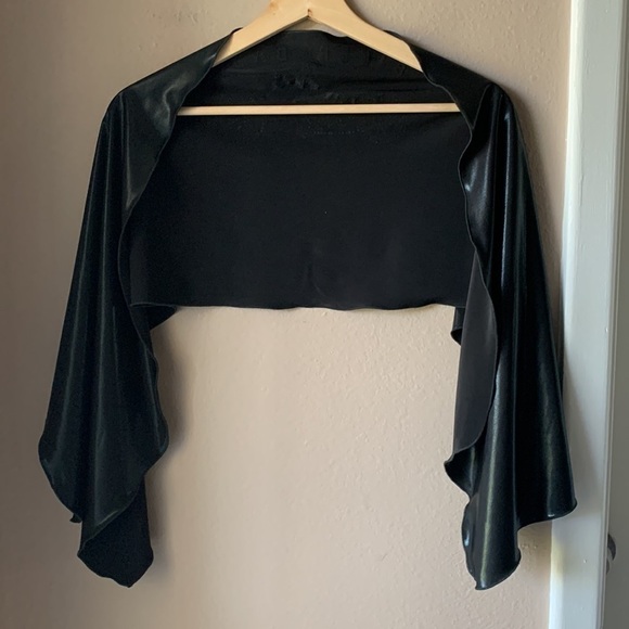 Biker Babe Faux Leather Beaded Shawl Wrap - Picture 3 of 5